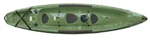 a green kayak in a white background