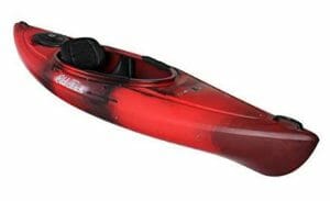 a red and brown oldtown 9xt kayak