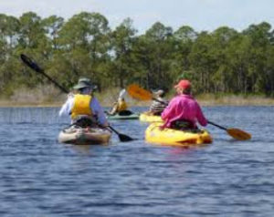 a couple with kayak paddles