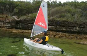 hobie kayak sail in lake