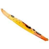 a red and yellow tsunami kayak