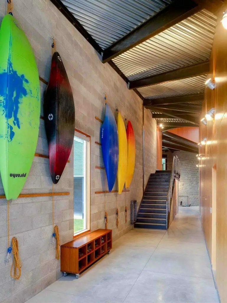 storing kayak in a wall
